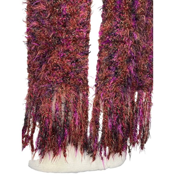 Three scarf set 1 maroon stretch soft knit 2 marbled black white gray 3 white - Picture 5 of 15